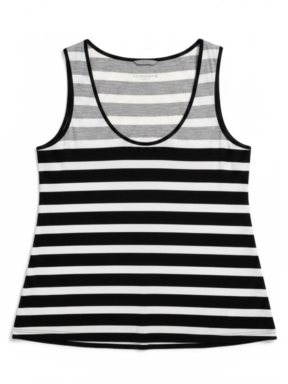 Liz Claiborne weekends Sz S Black White Gray Tank Top Lightweight  | GUC